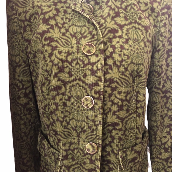 Talbots Soft Corduroy Flower Patterned Blazer - Picture 9 of 9